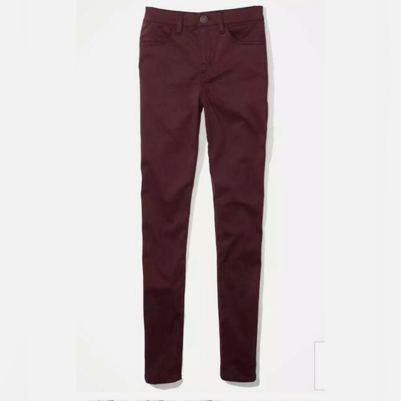 American Eagle Burgundy Jean Jegging Women's Size 12 Short - Picture 1 of 7
